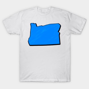 Bright Blue Oregon Outline T-Shirt